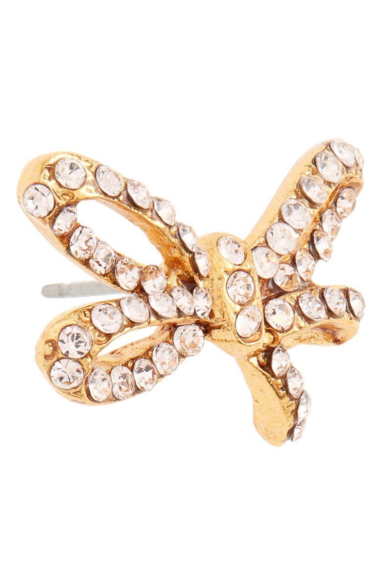 Oscar de la Renta Crystal Mini Bow Earrings, Alternate, color, 