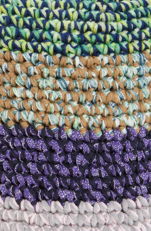 Waste Yarn Project Fanta 3 One Of A Kind Crochet Bucket Hat In Purple Multi Stripe