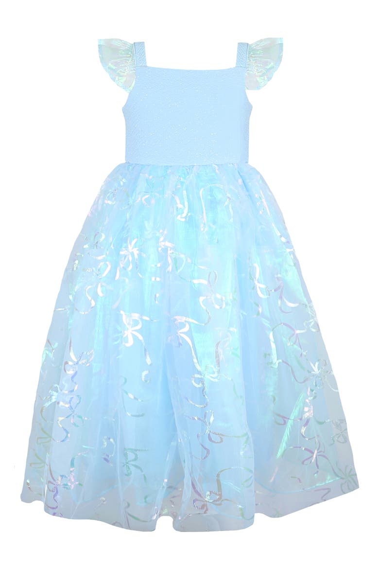 Kids' Iridescent Tulle Dress & Headband Set, Alternate, color, BLUE