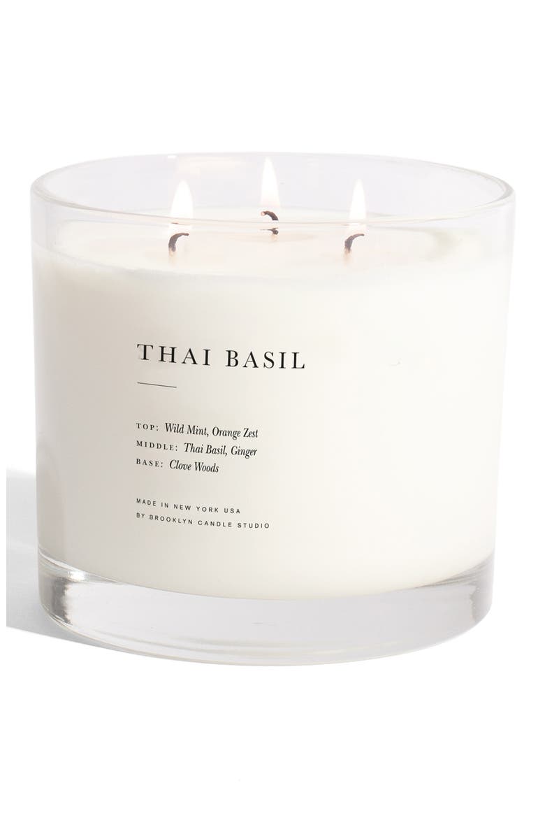 Thai Basil 3-Wick Candle, Main, color, THAI BASIL