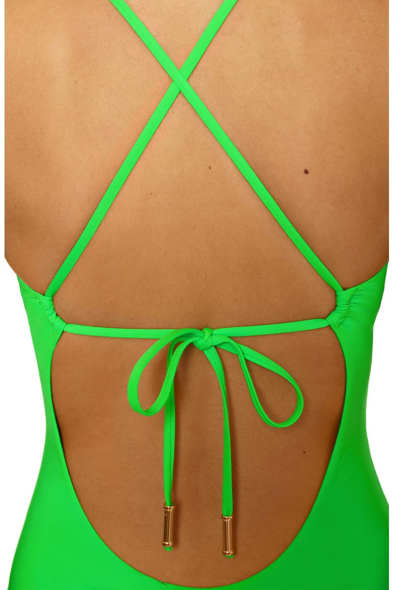 Corset Back One-Piece Swimsuit, Alternate, color, MEADOW