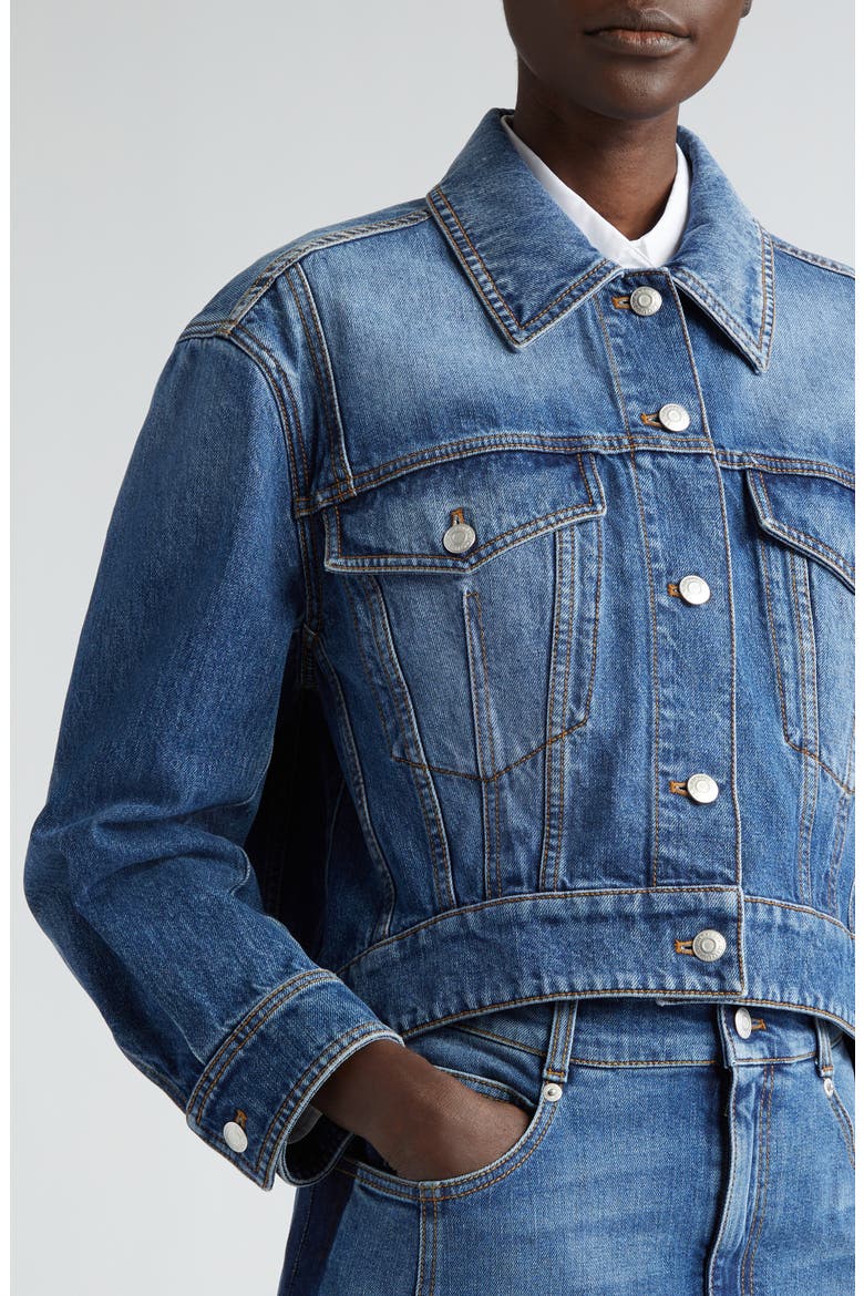 High-Low Denim Jacket, Alternate, color, WORN WASH