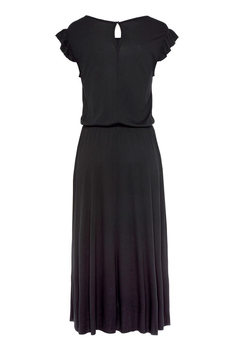 Flutter Sleeve Dress, Alternate, color, Black