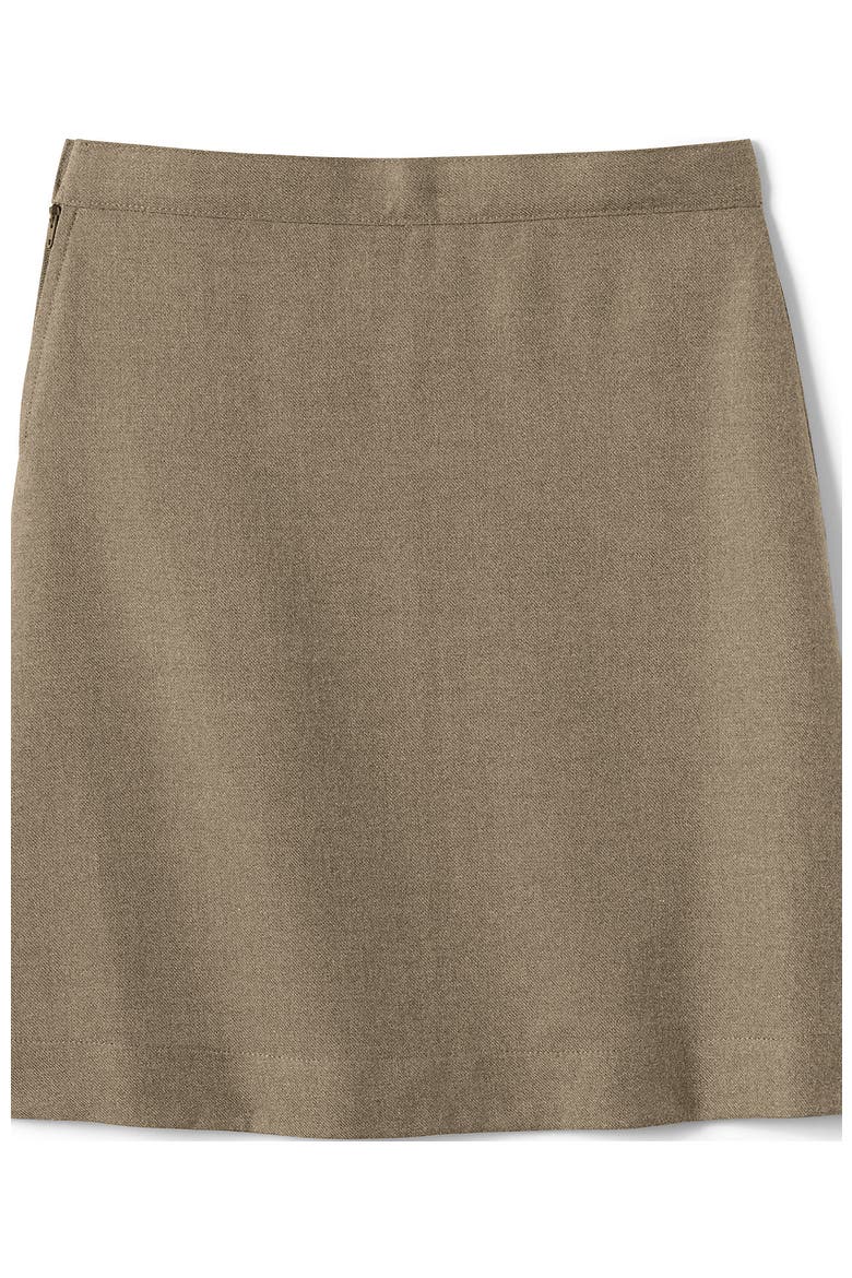 School Uniform Girls Solid A-line Skirt Below the Knee, Alternate, color, Khaki