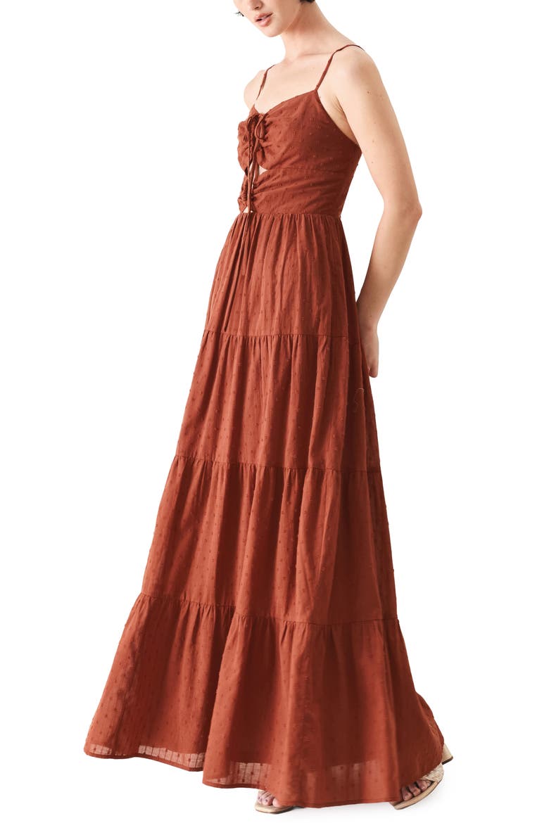 Solid Cotton Maxi Dress, Alternate, color, RUST