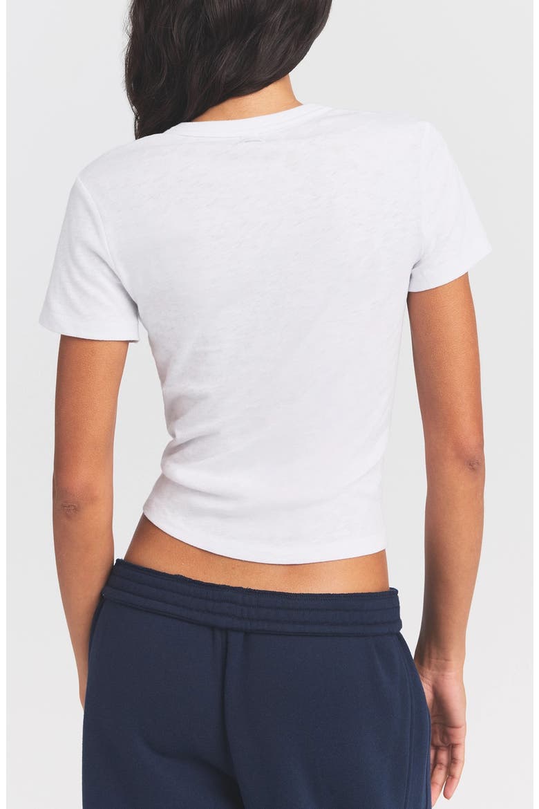 Worn In Jersey V-Neck Baby Tee, Alternate, color, SNOW