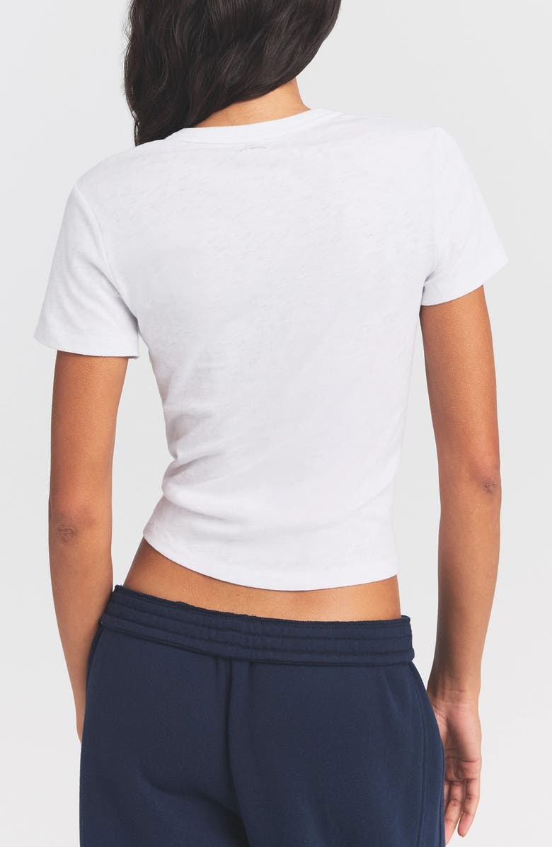 SKIMS Worn In Jersey V-Neck Baby Tee, Alternate, color, Snow