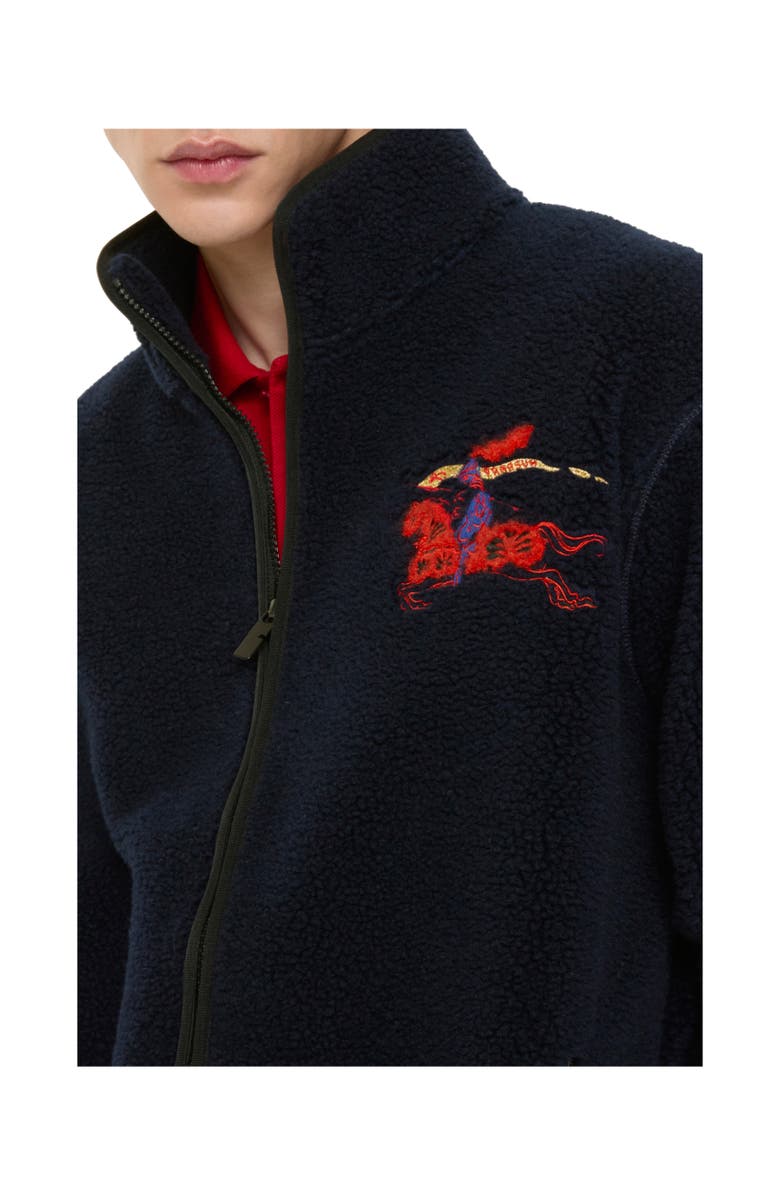 Burberry Knight Wool Cashmere Blend Fleece, Alternate, color, Navy