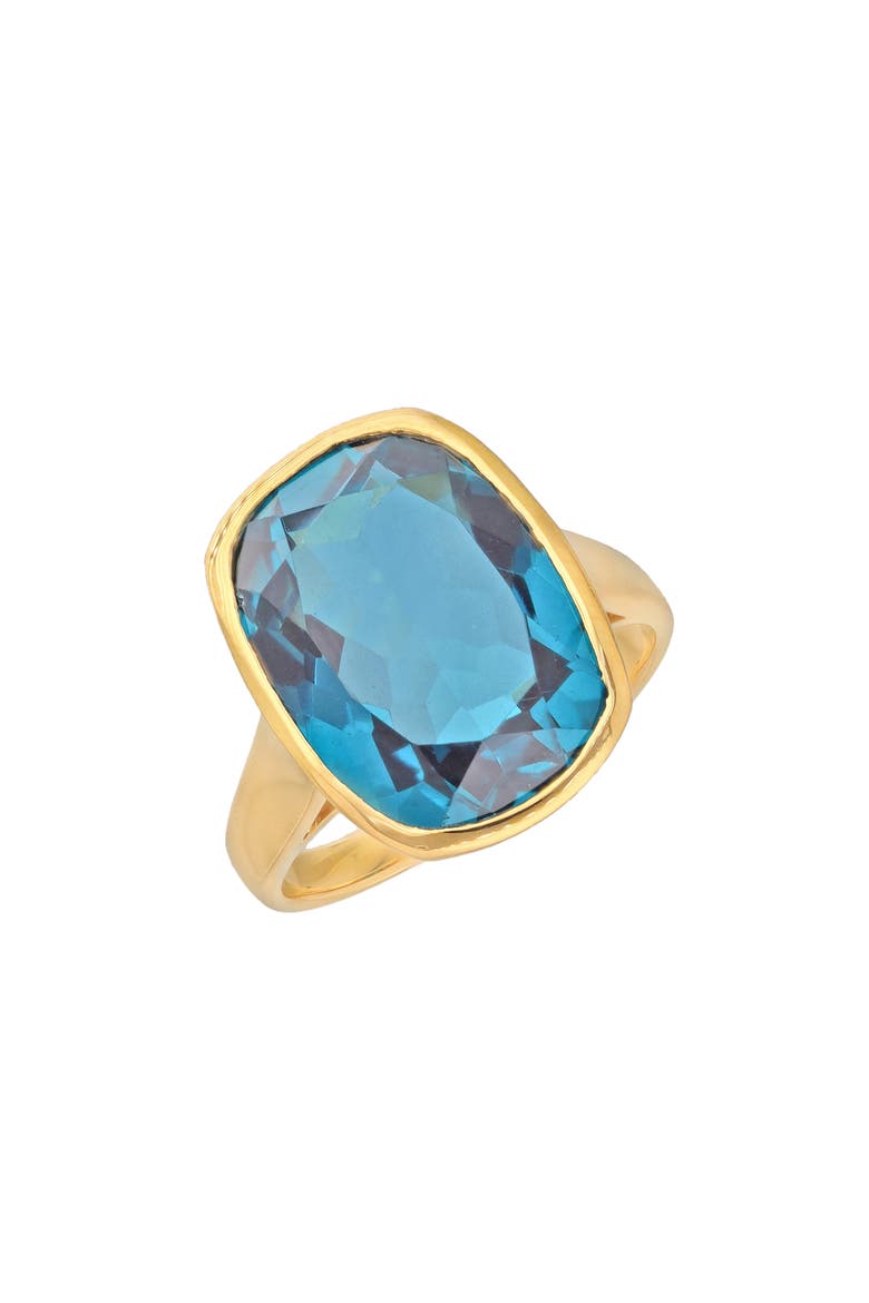 Cushion Cut Blue Quartz Ring, Main, color, BLUE