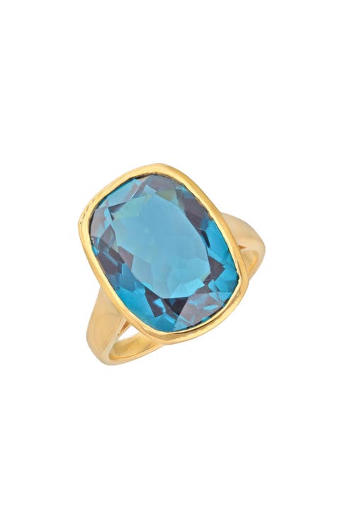 Cushion Cut Blue Quartz Ring