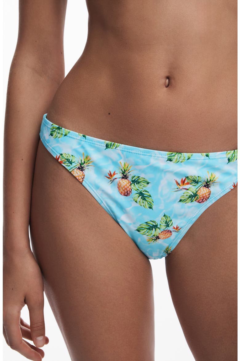 Pineapple Bikini Bottoms, Alternate, color, LIGHT TURQUOISE