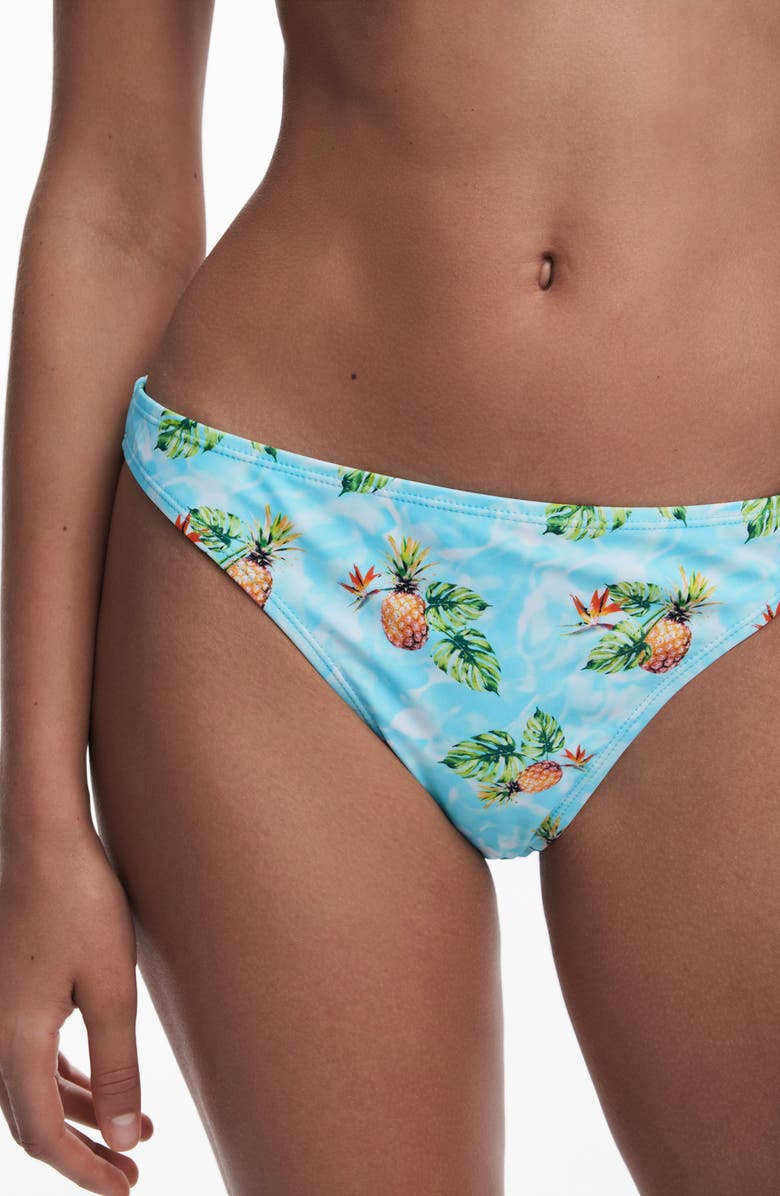 Desigual Pineapple Bikini Bottoms, Alternate, color, Light Turquoise