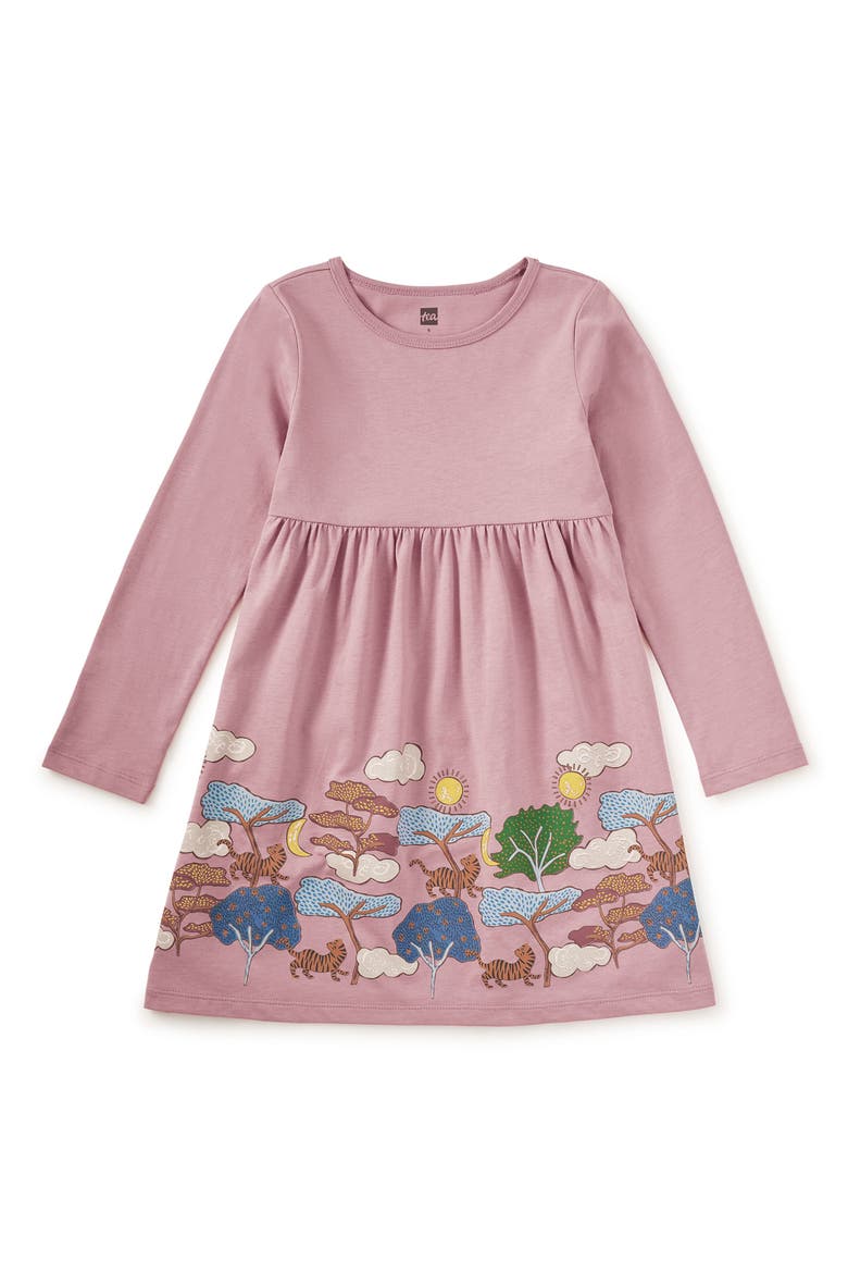 Tiger Story Skirted Dress, Main, color, Hydrangea