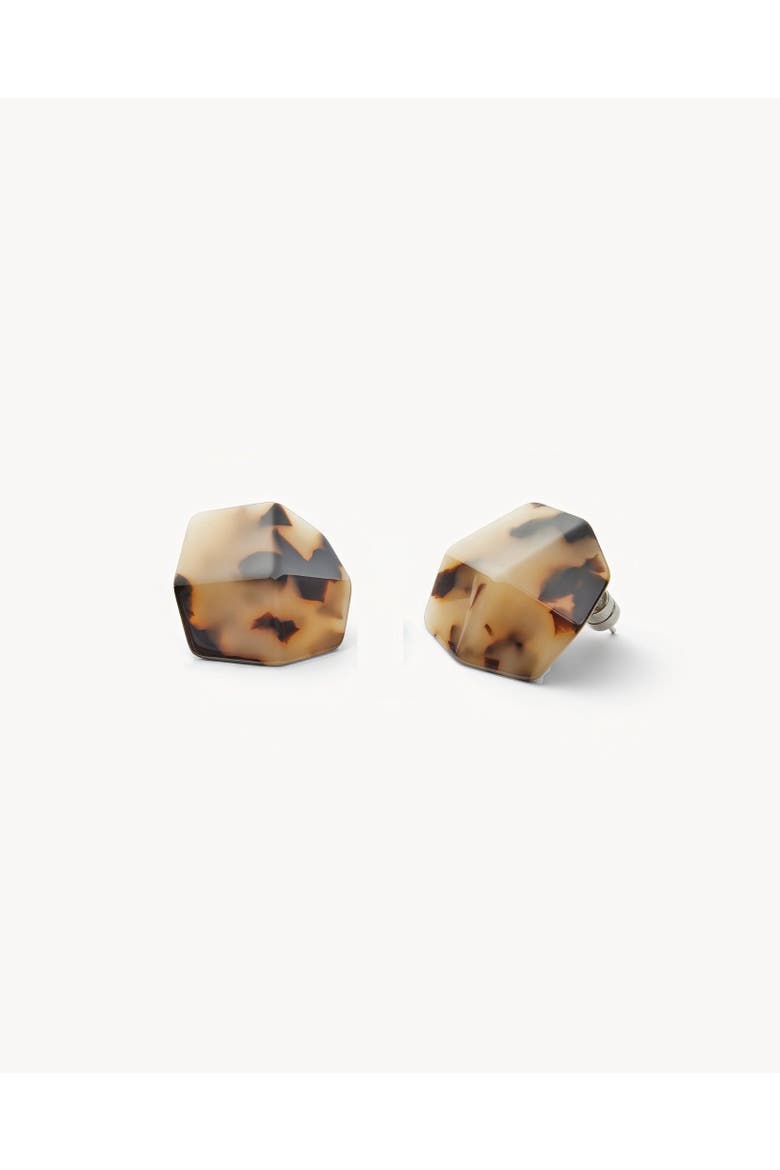 Sculpture Studs, Alternate, color, Blonde Tortoise