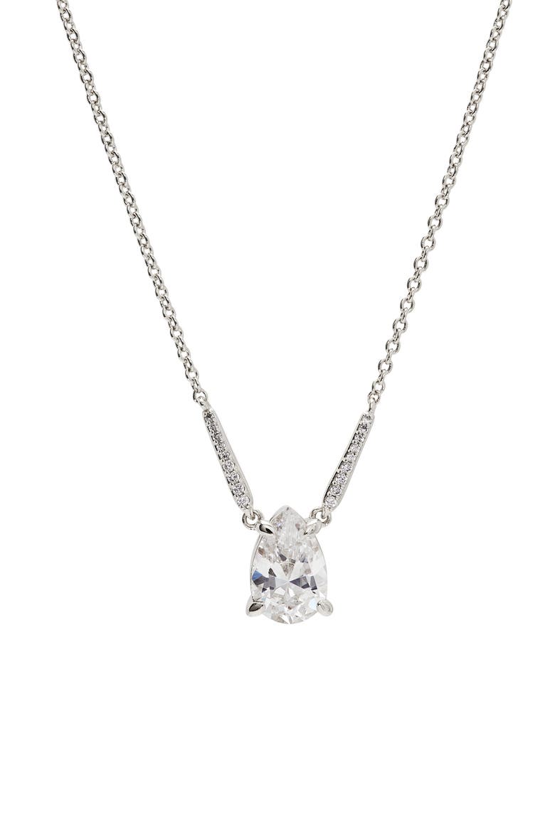 Colette Pendant Necklace, Main, color, RHODIUM