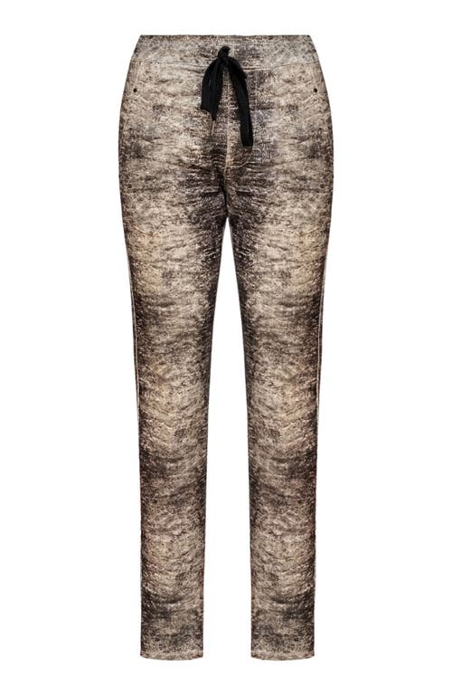 Alembika Abstract Reptile Skin Slim-fit Stretch Jeans In Gray