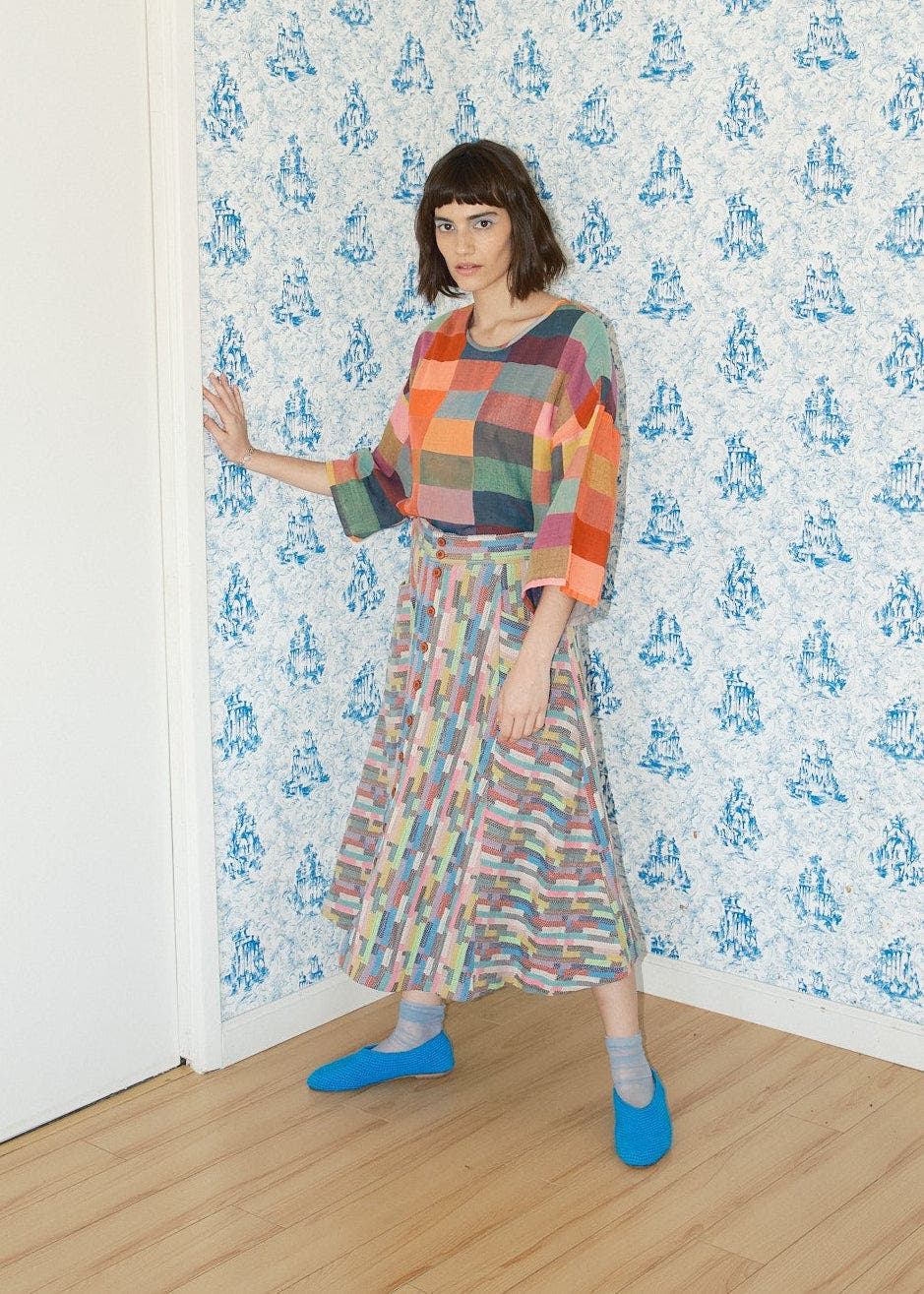 Gertie Skirt Button Front Midi Skirt - image 2