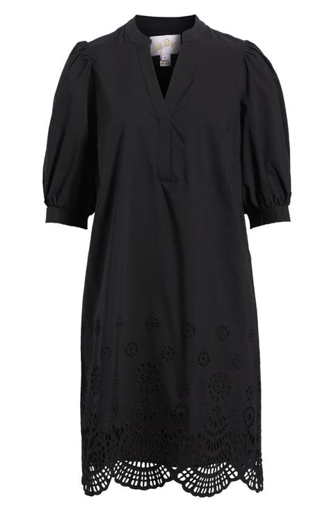 Mialeigh Eyelet Detail Cotton Shift Dress