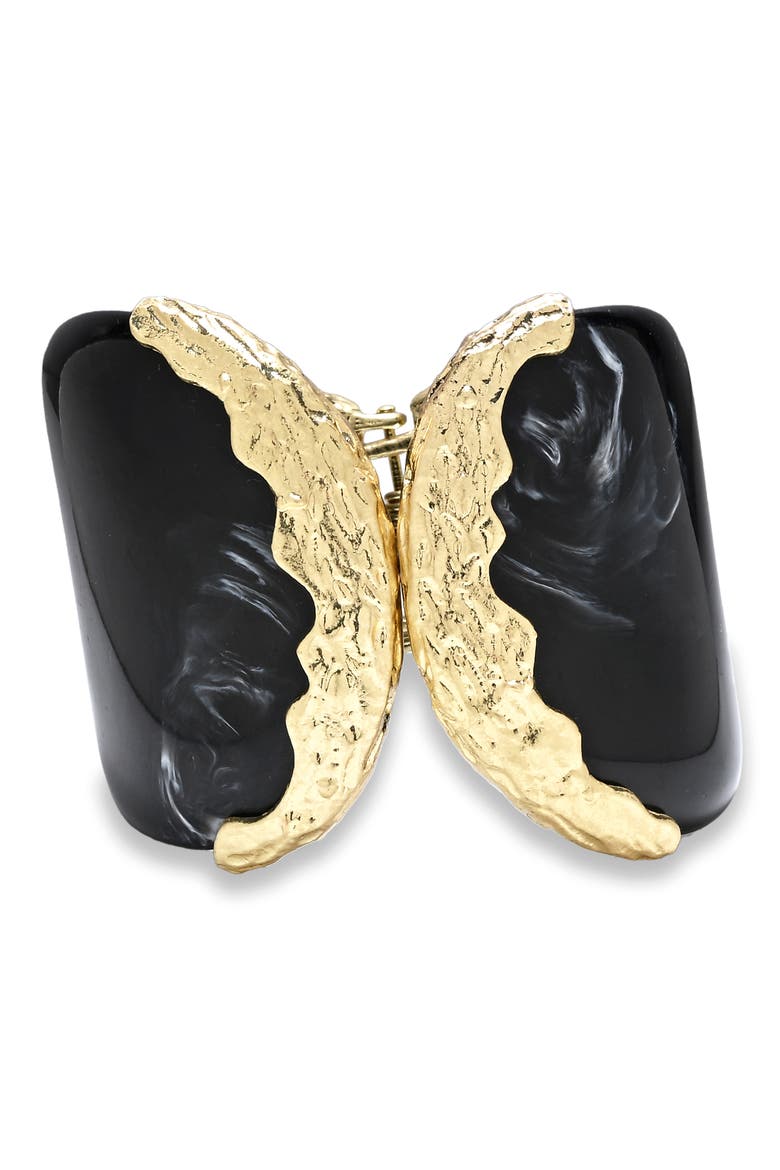 Cindy Molten Hinge Bracelet, Main, color, BLACK/ GOLD