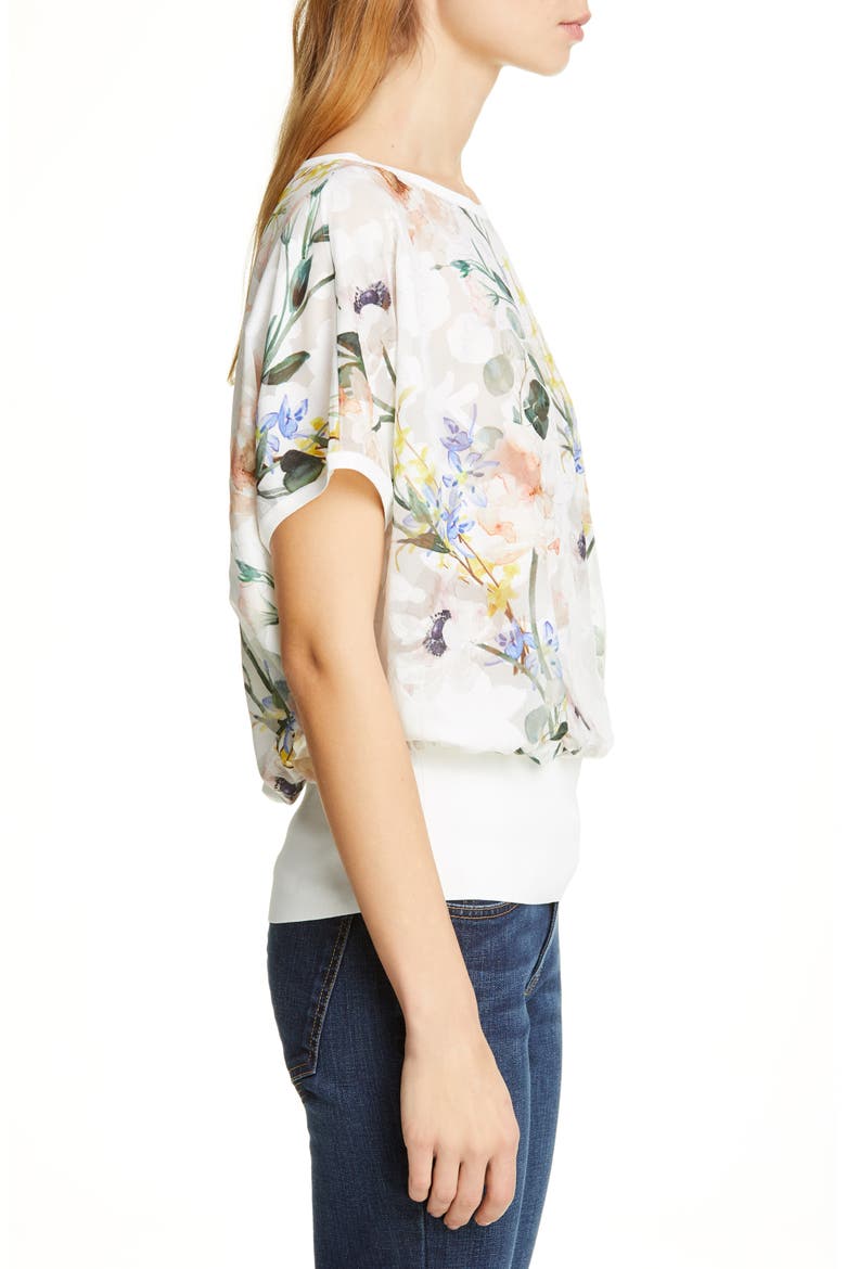 Eltiee Elegance Blouson Top, Alternate, color, WHITE