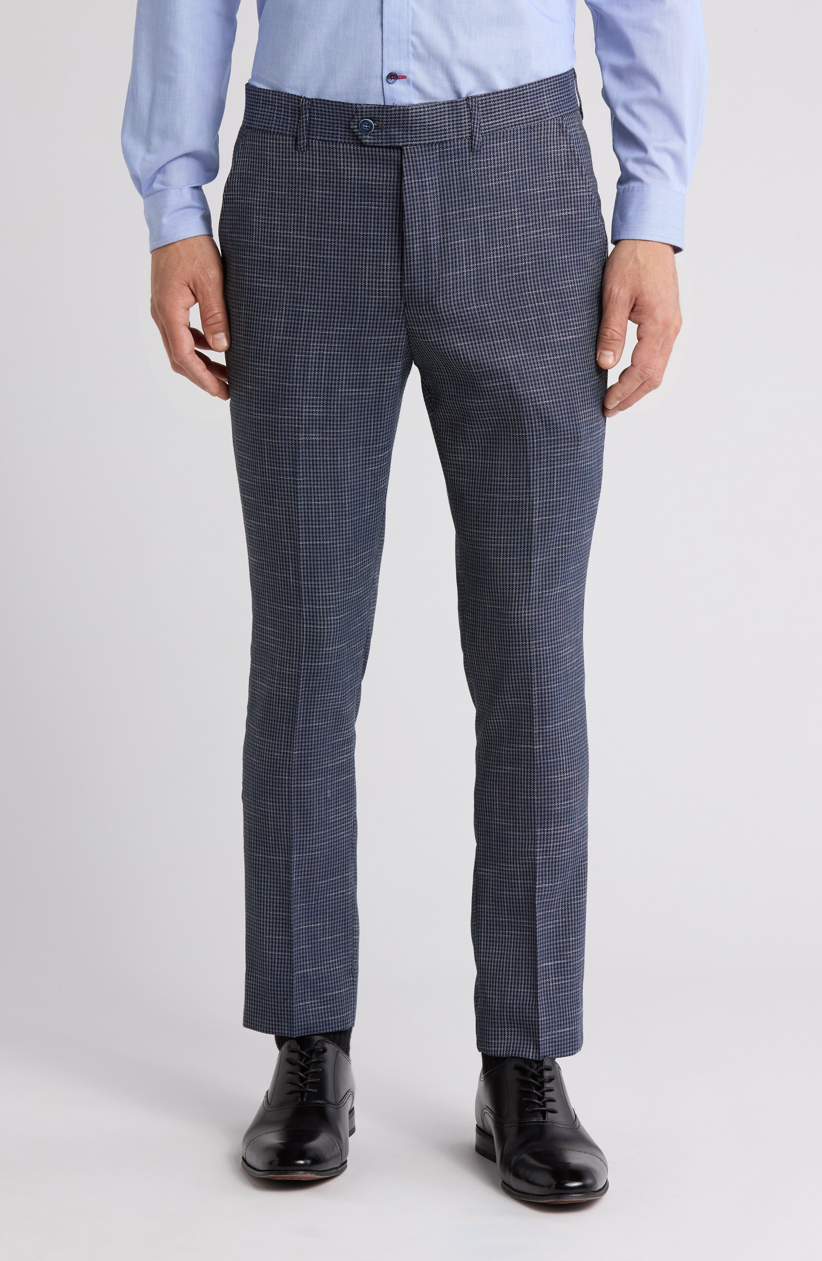Houndstooth Slim Fit Dress Pants