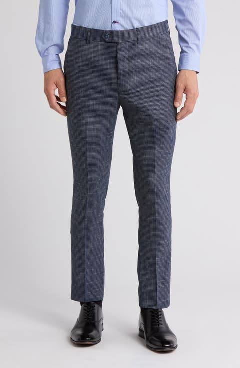 Houndstooth Slim Fit Dress Pants