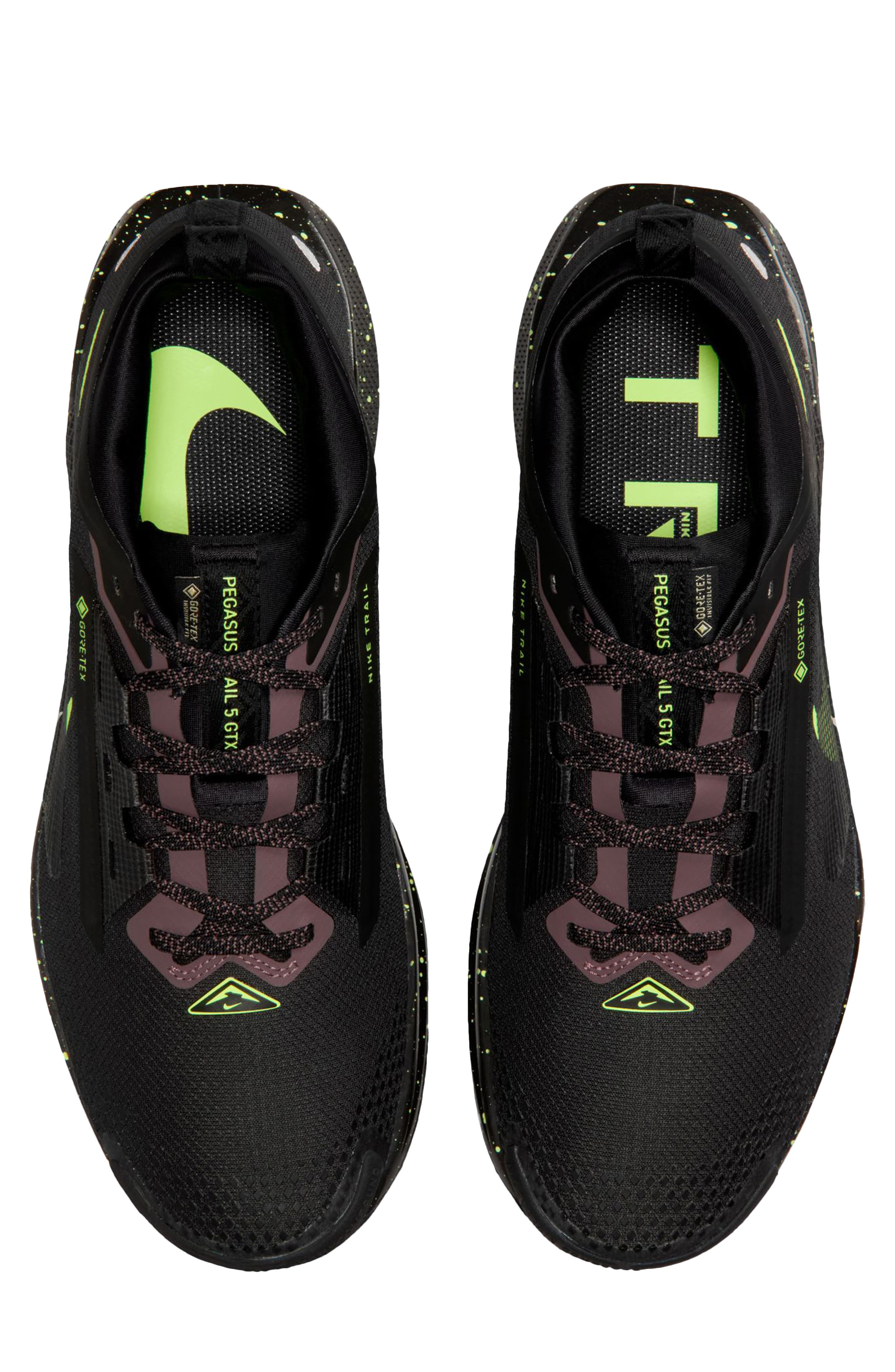 Nike Pegasus Trail 5 Gore-Tex<sup>®</sup> Waterproof Running Shoe, Alternate, color, Black/Violet Ice