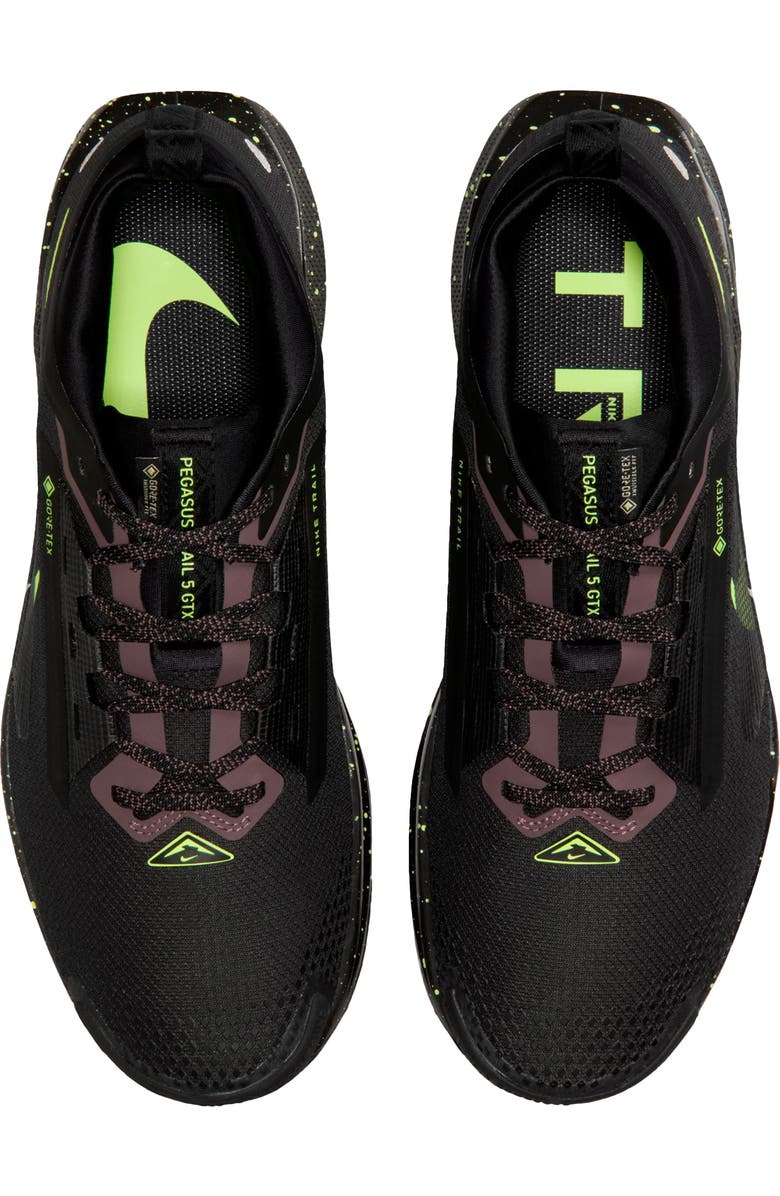 Nike Pegasus Trail 5 Gore-Tex<sup>®</sup> Waterproof Running Shoe, Alternate, color, Black/Violet Ice