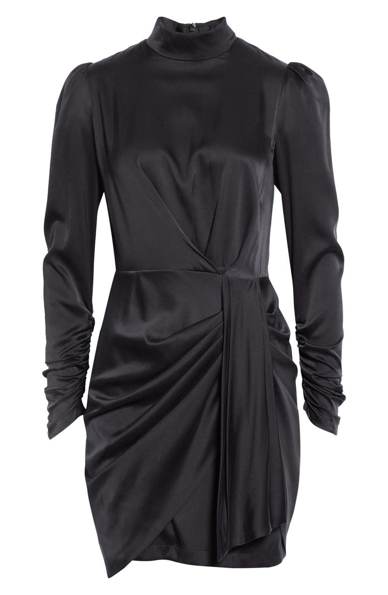 Zimmermann Ladybeetle Drape Long Sleeve Stretch Silk Minidress, Alternate, color, 