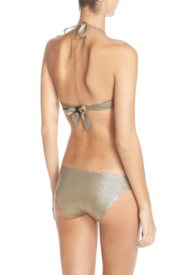 Reversible Scalloped Bikini Top, Alternate, color, ORO