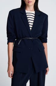 Kenneth Cole Luxe Twill Belted Blazer