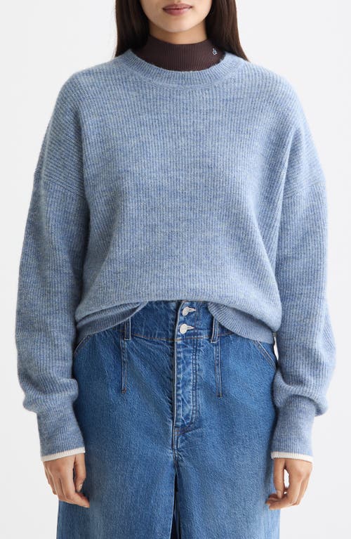 Scotch & Soda Fuzzy Crewneck Sweater In Blue