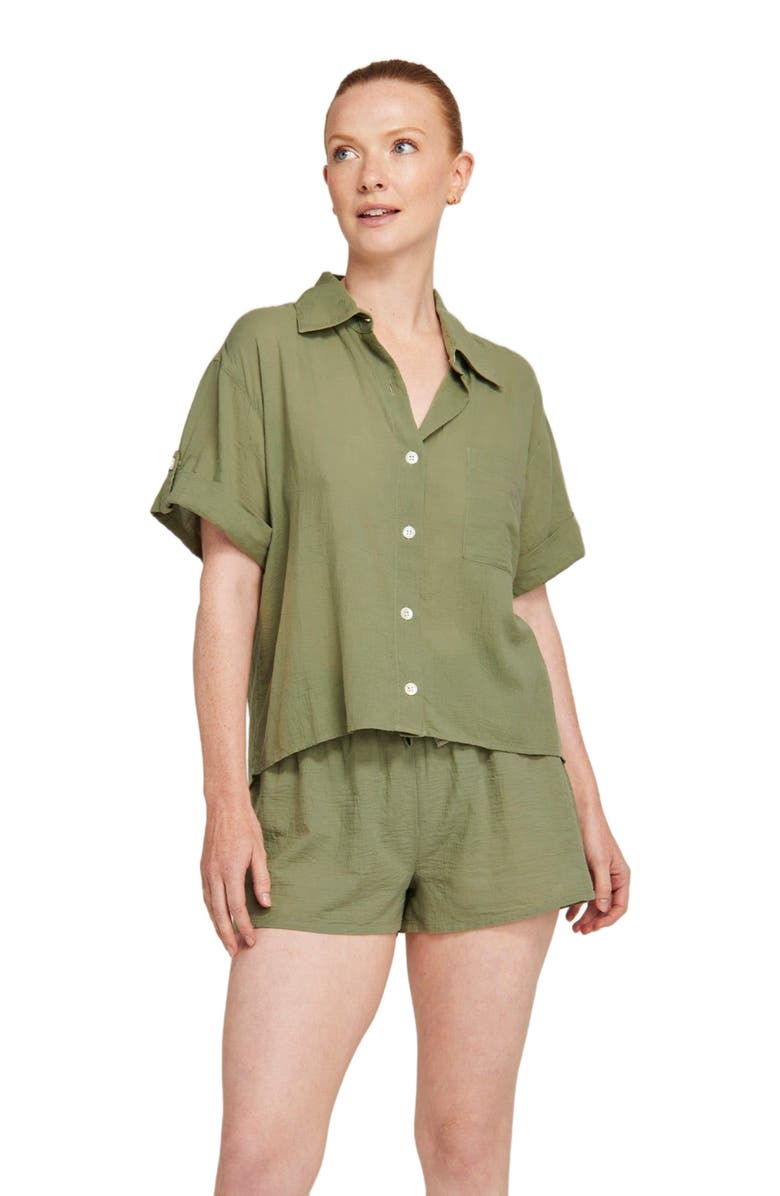 Nudea The Short Sleeve Shirt, Main, color, Sage