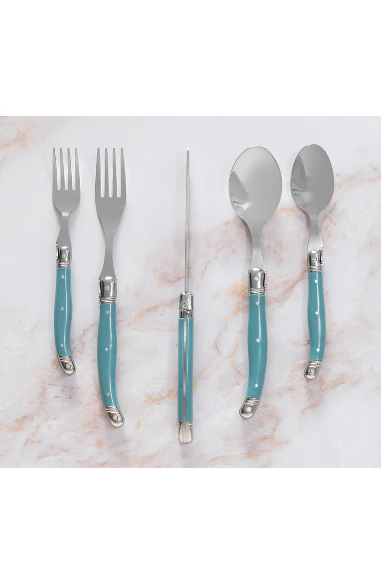 FRENCH HOME Laguiole 20-Piece Flatware Set, Alternate, color, Teal