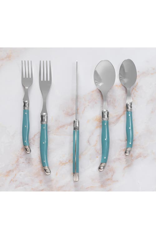 French Home Laguiole 20-piece Flatware Set In Teal