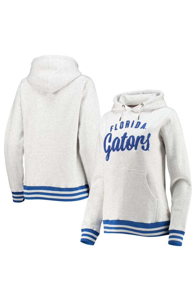 PRESSBOX Women's Pressbox Ash Florida Gators Santa Cruz Chenille Pullover Hoodie, Alternate, color,
