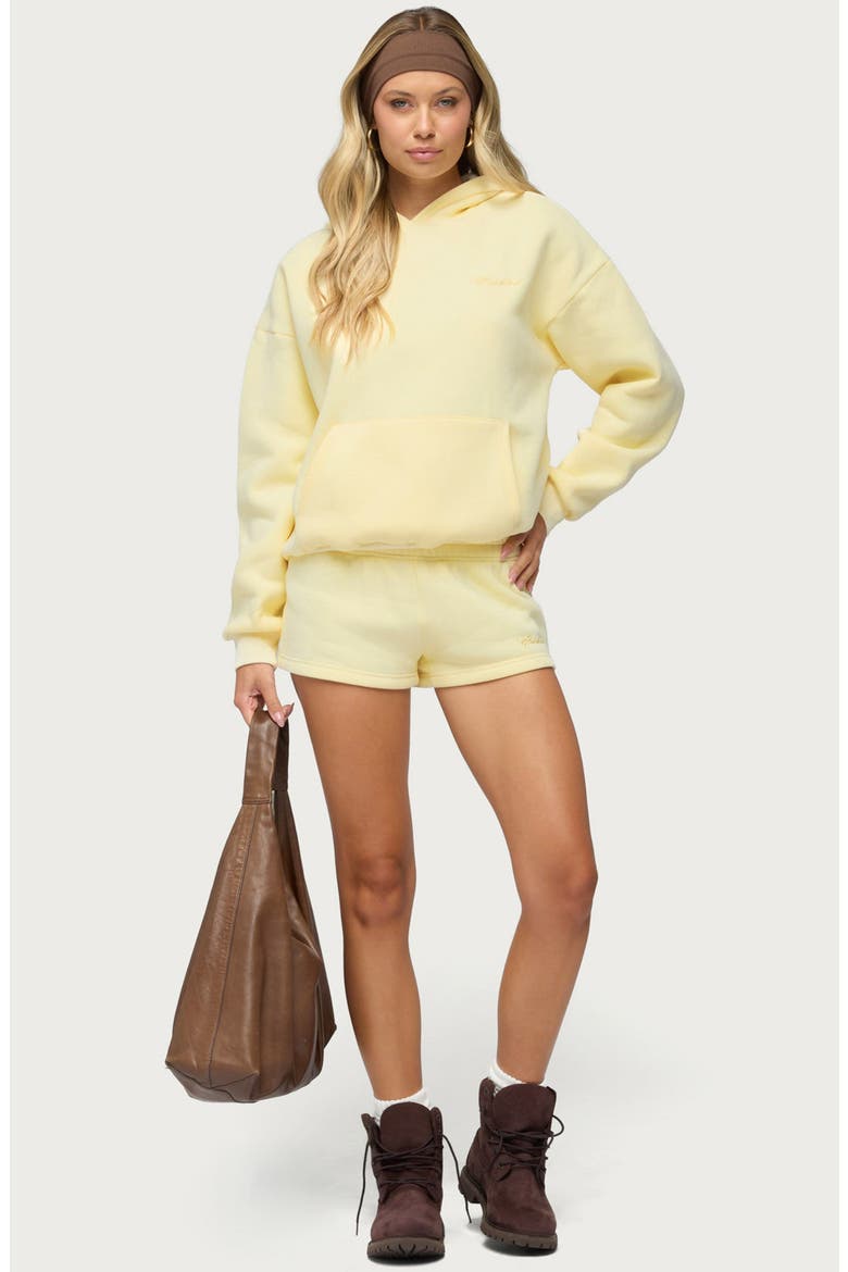 Basic Girl Low Rise Cotton Blend Sweat Shorts, Alternate, color, YELLOW