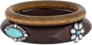 Leith Set of 2 Flower Wood Bangles