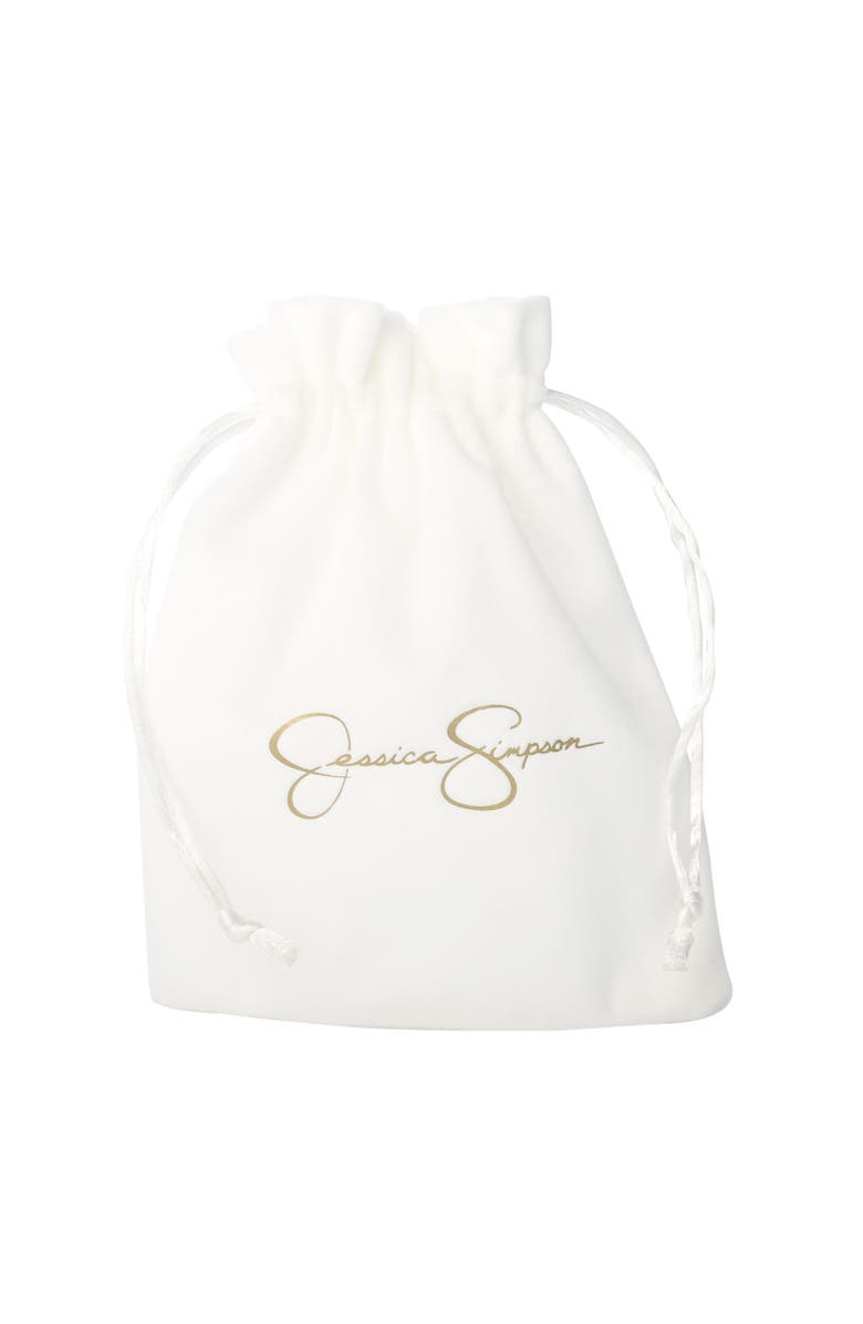 Jessica Simpson Layered Cross & Gem Necklace, Alternate, color, Gold