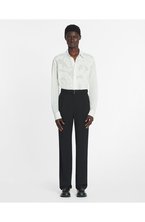 Lanvin Cotton Voile Shirt With Cut-outs In Optic White