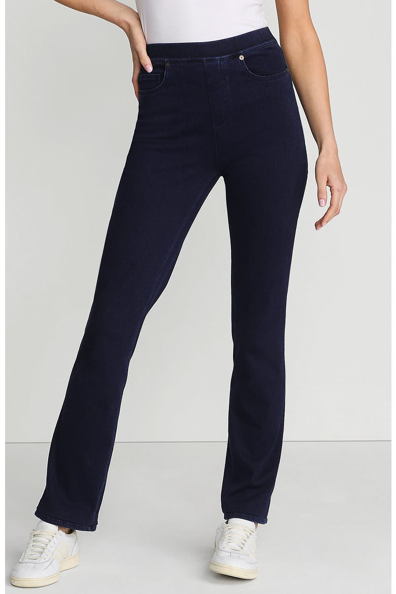 Starfish High Rise Knit Denim Straight Jeans, Main, color, Dark Indigo