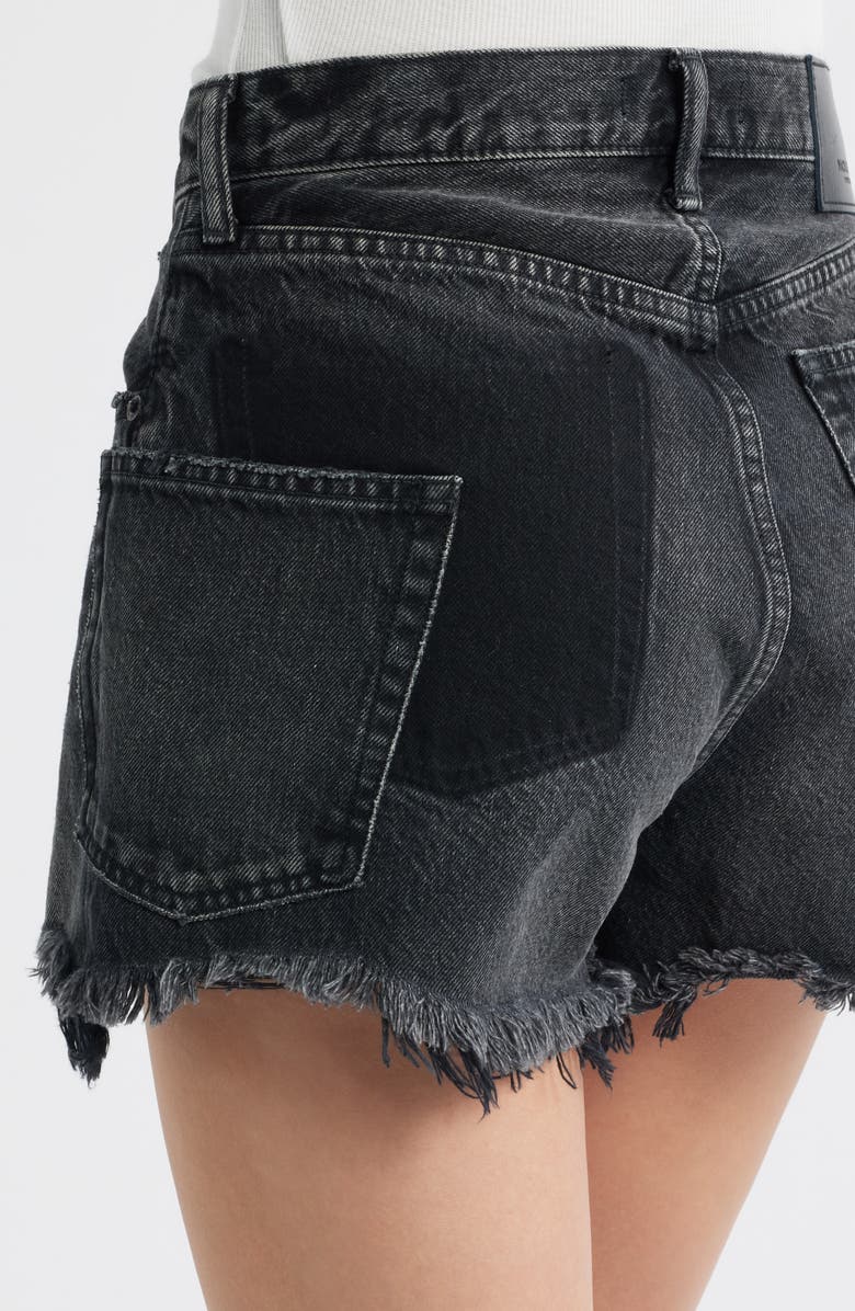 MOUSSY VINTAGE Harrington Ripped Denim Cutoff Shorts, Alternate, color, Black