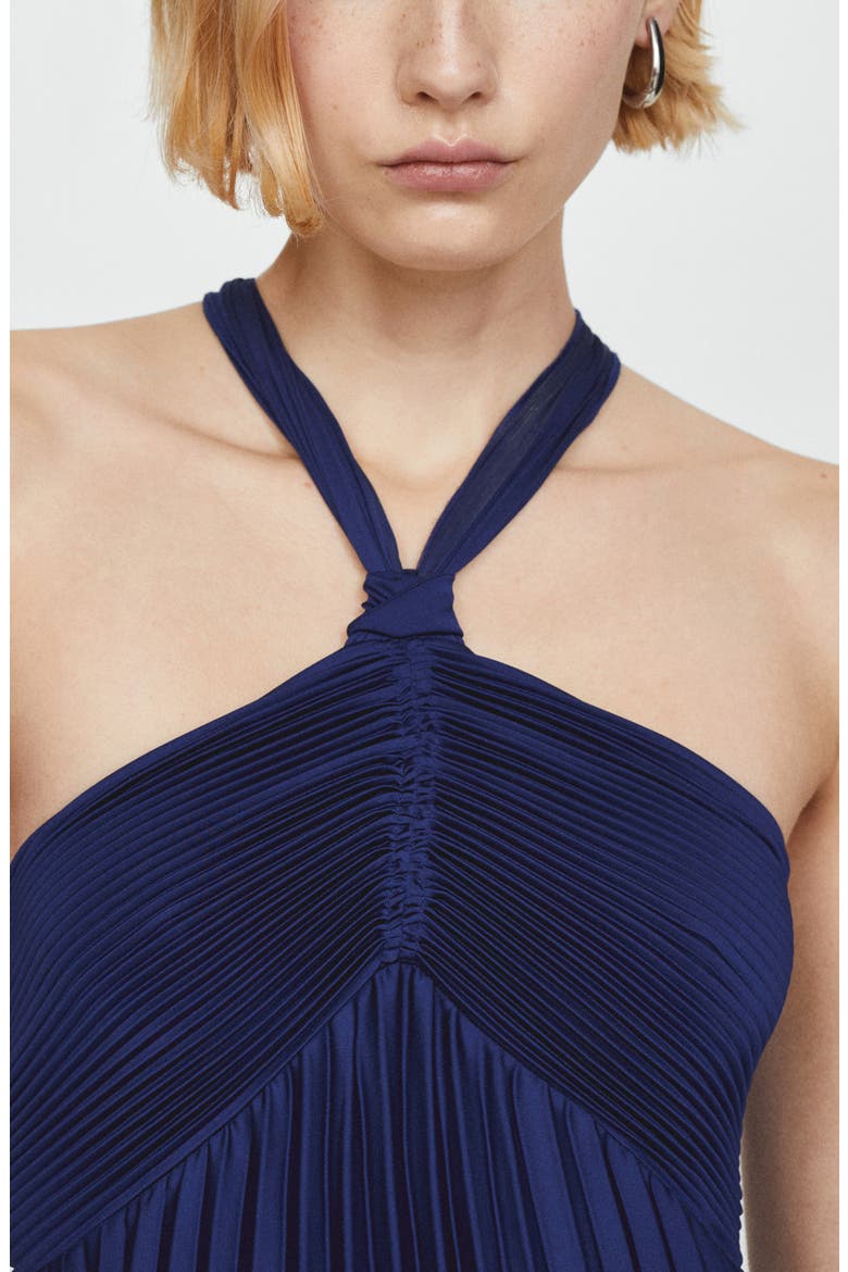 Pleated Sleeveless Maxi Dress, Alternate, color, DARK BLUE