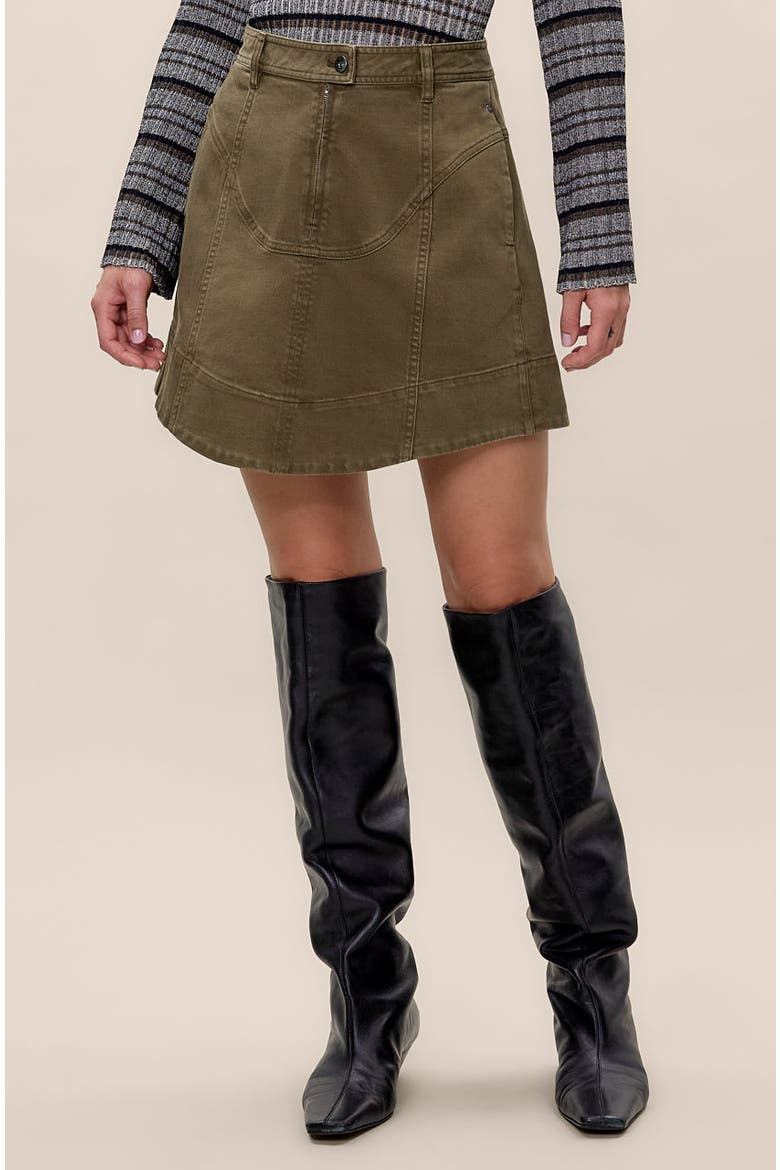 Carmen Garment Dyed Skirt, Alternate, color, Olive