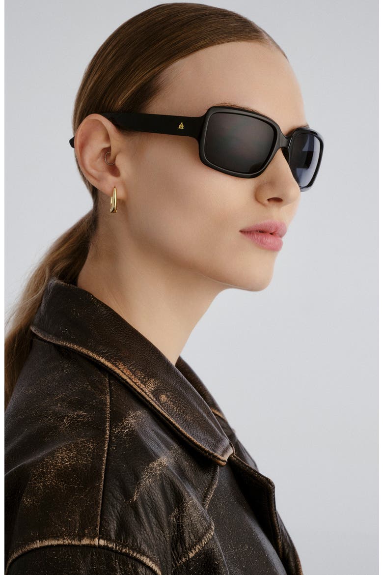 Ignite 52mm Rectangular Sunglasses, Alternate, color, BLACK / SMOKE MONO