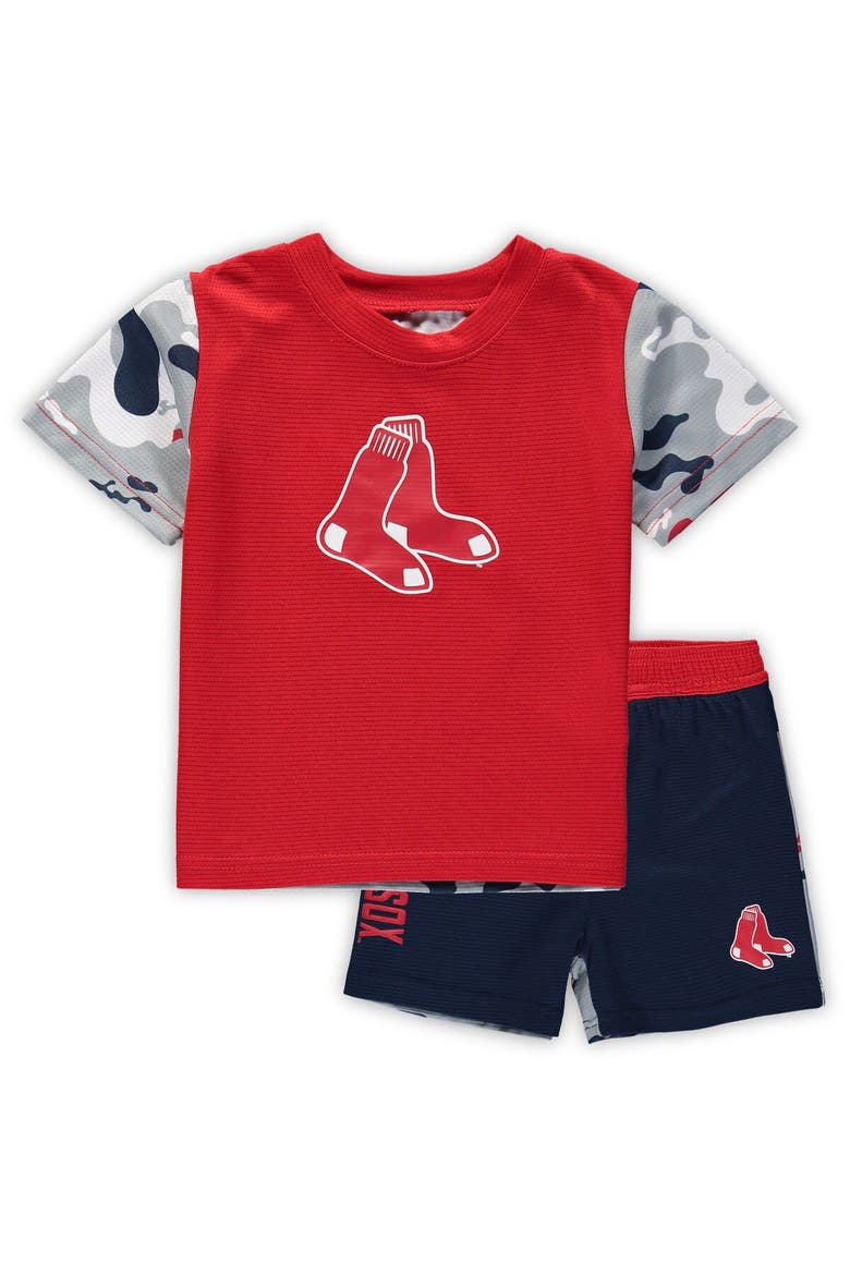 Newborn & Infant Red/Navy Boston Red Sox Pinch Hitter T-Shirt & Shorts Set, Main, color, Red