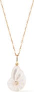 Ana Luisa Solid Yellow Gold - Mother of Pearl Shell Necklace