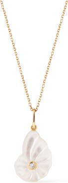 Ana Luisa Solid Yellow Gold - Mother of Pearl Shell Necklace