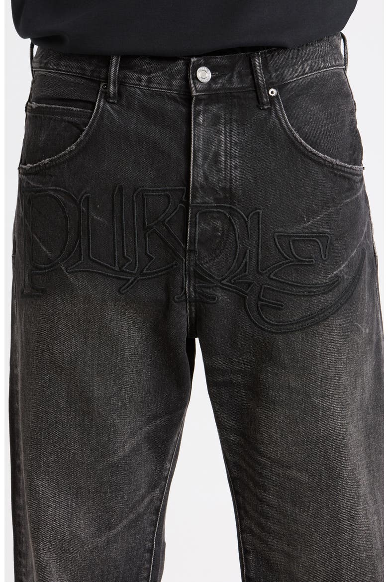 Logo Embroidered Relaxed Jeans, Alternate, color, BLACK