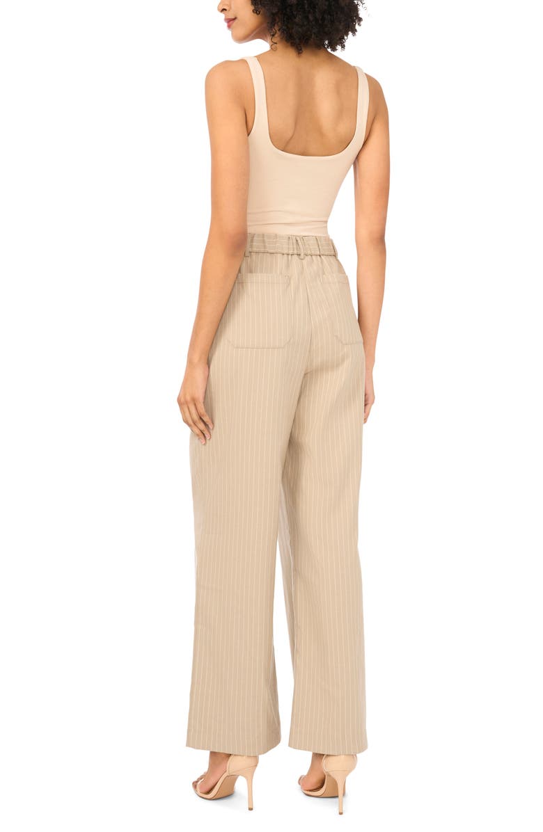 Vince Camuto Pinstripe Woven Pants, Alternate, color, Toffee
